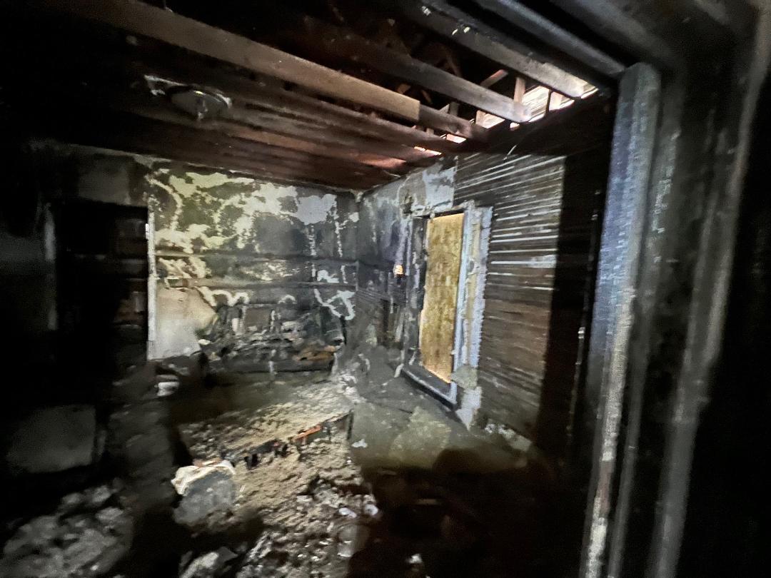 533 N Traub Ave fire damaged roof and structure before renovation